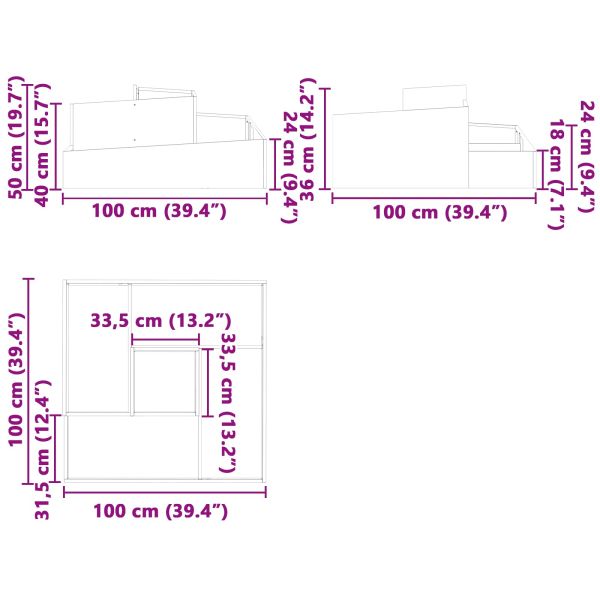 Градинска саксия Кафяво 100 x 100 x 50 cm Патинираща стомана