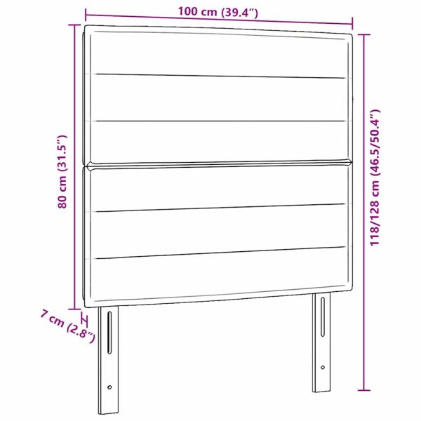 Облегалка за глава с таблото Светлосиво 100 cm Изкуствена