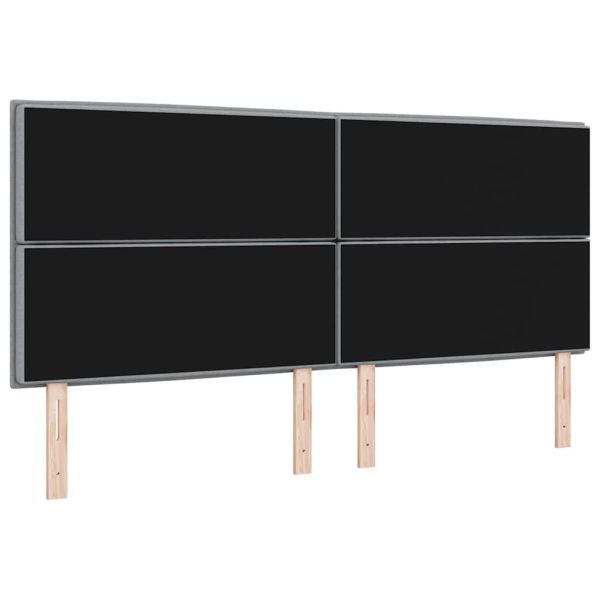 Облегалка за глава с таблото Светлосиво 200 cm Изкуствена