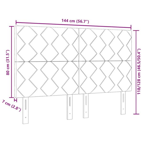 Облегалка за глава с таблото Тъмносив 144 см Кадифе