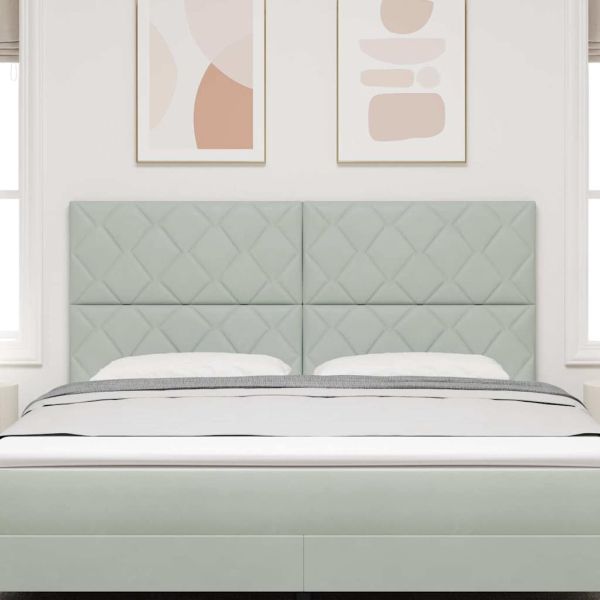 Облегалка за глава с таблото Светлосиво 180 cm Кадифе