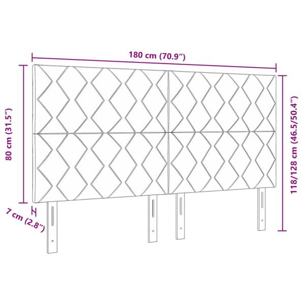 Облегалка за глава с таблото Тъмносив 180 cm Кадифе