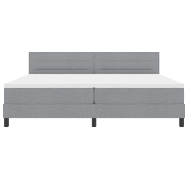 Легло с пружинирана основа Светлосиво 200 x 200 cm текстил