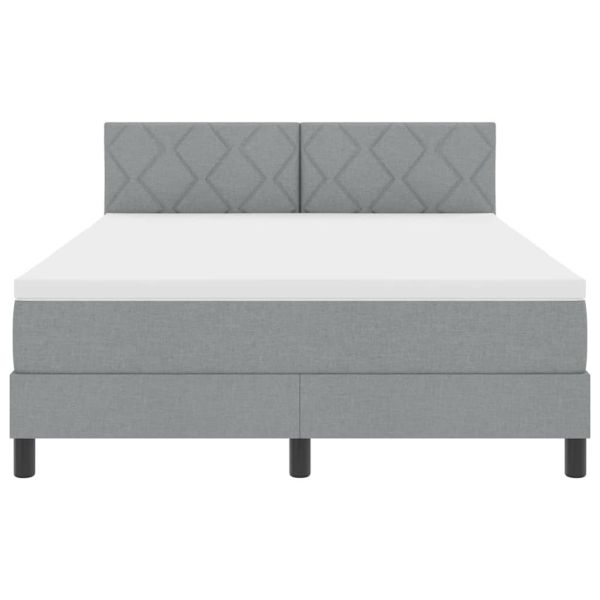 Легло с пружинирана основа Светлосиво 160 x 200 cm текстил