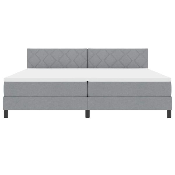 Легло с пружинирана основа Светлосиво 200 x 200 cm текстил