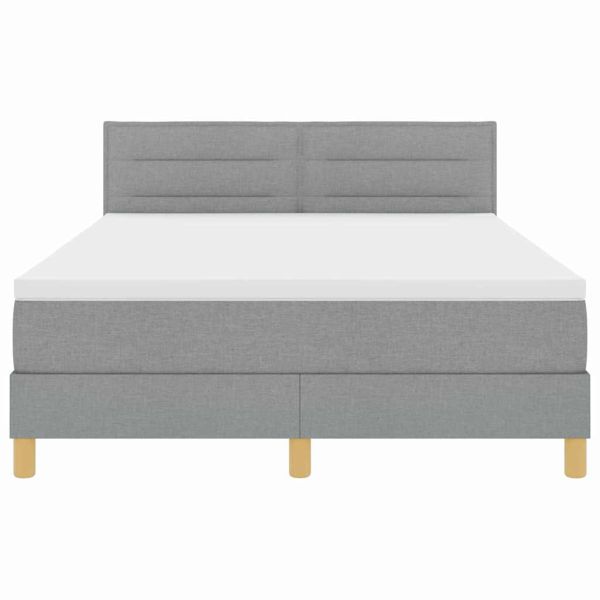 Легло с пружинирана основа Светлосиво 140 x 200 cm текстил