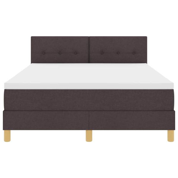 Легло с пружинирана основа Тъмен кафяв 140 x 200 cm текстил