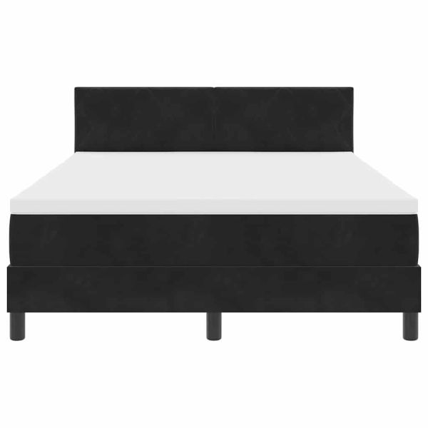 Легло с пружинирана основа с матрак Черно 140 x 190 cm Кадифе