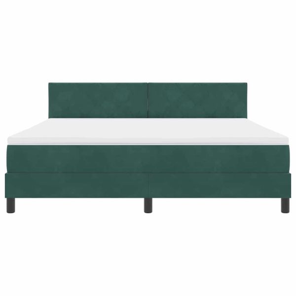 Легло с пружинирана основа Тъмен зелен 180 x 200 cm Кадифе