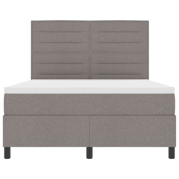 Легло с пружинирана основа с матрак Таупе 140 x 190 cm текстил