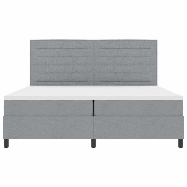 Легло с пружинирана основа Светлосиво 200 x 200 cm текстил