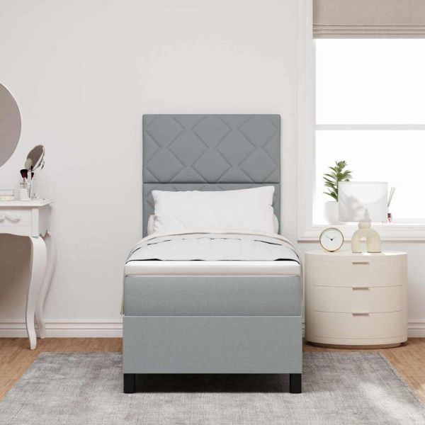 Легло с пружинирана основа Светлосиво 80 x 200 cm текстил