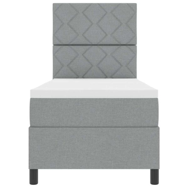 Легло с пружинирана основа Светлосиво 80 x 200 cm текстил