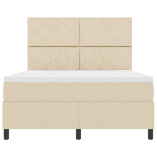 Легло с пружинирана основа с матрак Крем 160 x 200 cm текстил