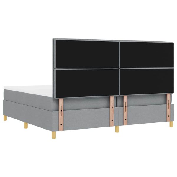 Легло с пружинирана основа Светлосиво 200 x 200 cm текстил