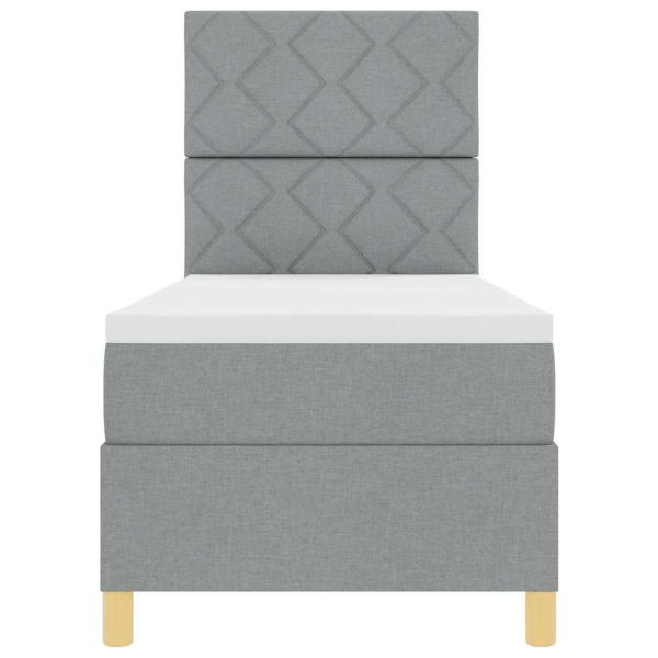 Легло с пружинирана основа Светлосиво 80 x 200 cm текстил