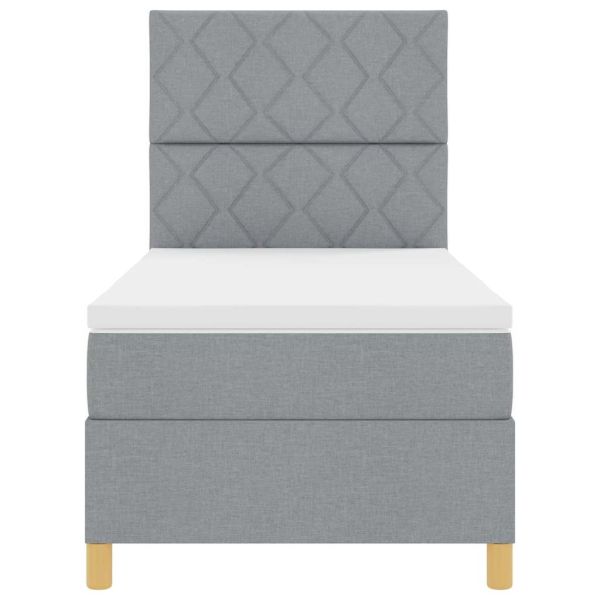 Легло с пружинирана основа Светлосиво 100 x 200 cm текстил