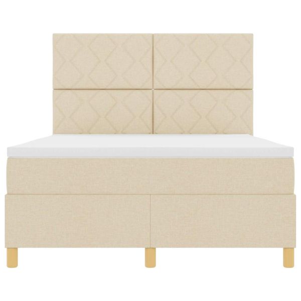 Легло с пружинирана основа с матрак Крем 160 x 200 cm текстил