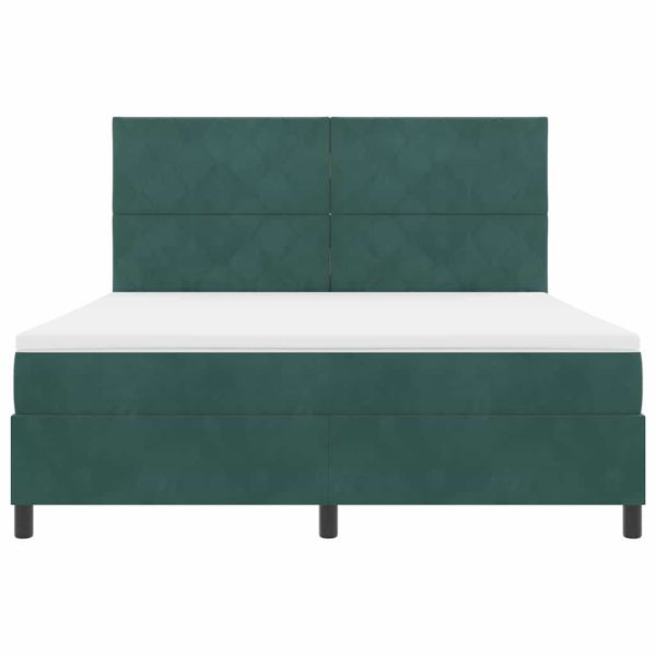 Легло с пружинирана основа Тъмен зелен 180 x 200 cm текстил