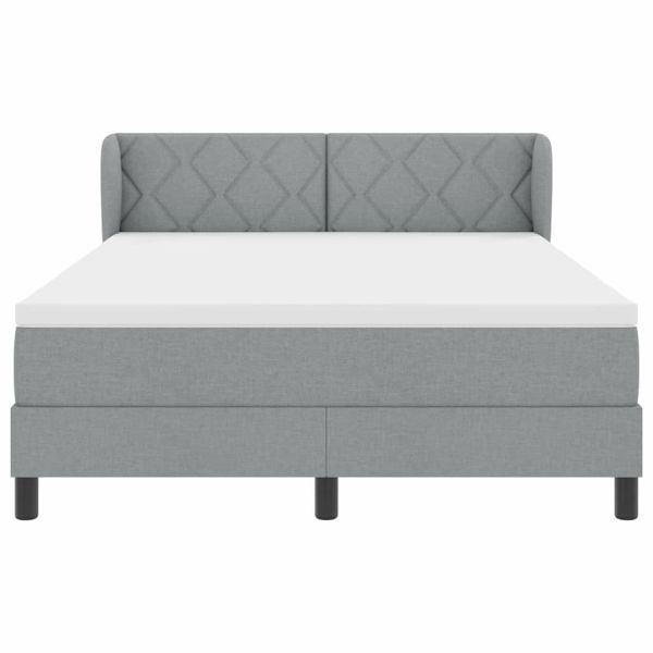 Легло с пружинирана основа Светлосиво 160 x 200 cm текстил