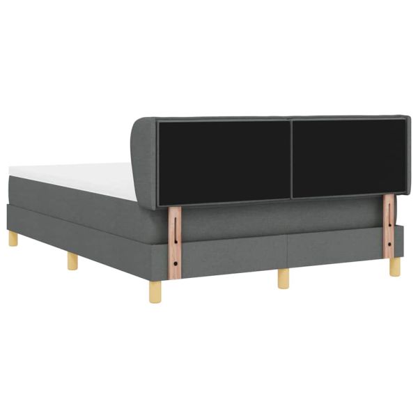 Легло с пружинирана основа Тъмносив 140 x 190 cm текстил