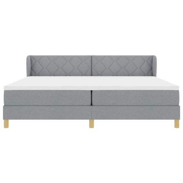 Легло с пружинирана основа Светлосиво 200 x 200 cm текстил