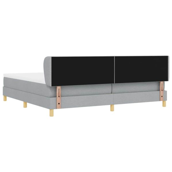 Легло с пружинирана основа Светлосиво 200 x 200 cm текстил