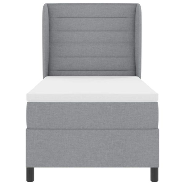 Легло с пружинирана основа Светлосиво 100 x 200 cm текстил