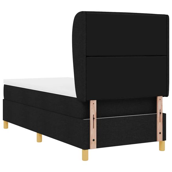 Кутия със спална основа и матрак Тъмен Сив 90x190 см Черно