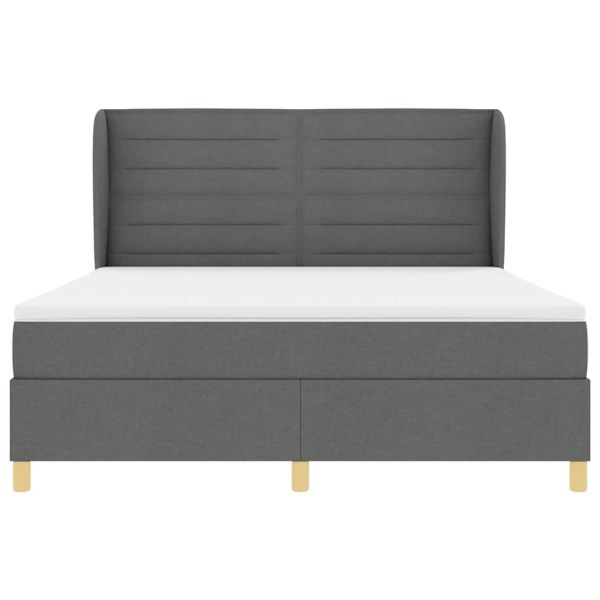 Кутия със спална основа и матрак Тъмен Сив 90x190 см Тъмносив