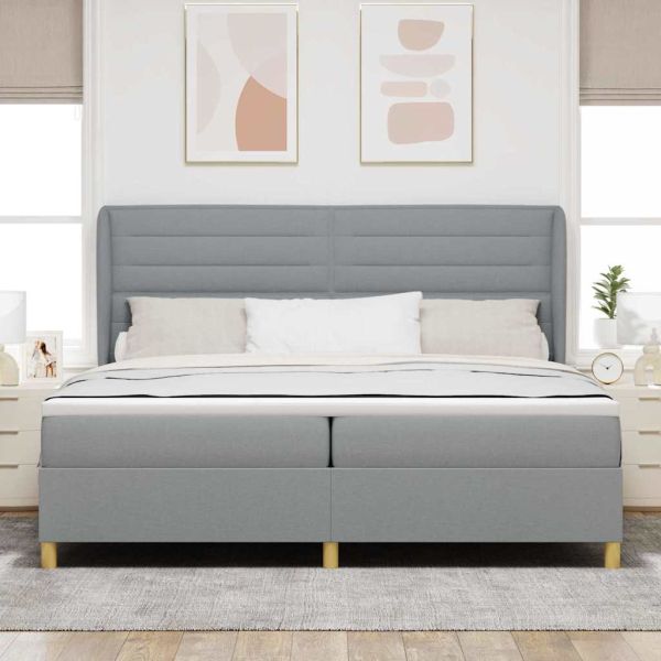 Кутия със спална основа и матрак Тъмен Сив 90x190 см Светлосиво