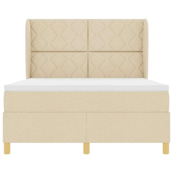 Кутия със спална основа и матрак Тъмен Сив 90x190 см Крем