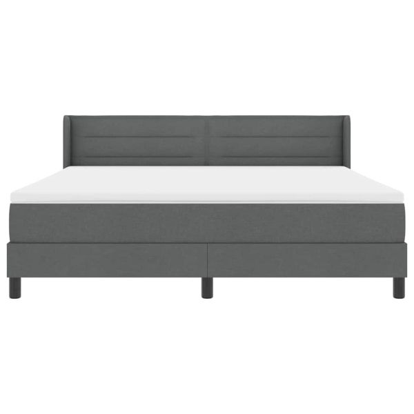 Легло с пружинирана основа Тъмен сив 200 x 180 cm Полиестер