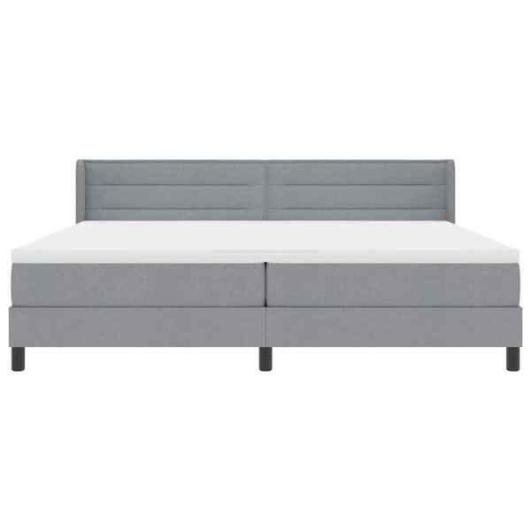 Легло с пружинирана основа Светлосиво 200 x 200 cm Полиестер