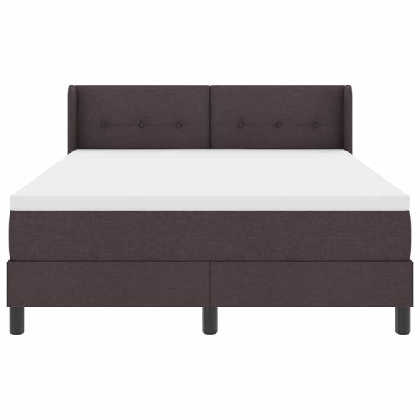Легло с пружинирана основа Тъмен кафяв 200 x 140 cm Полиестер