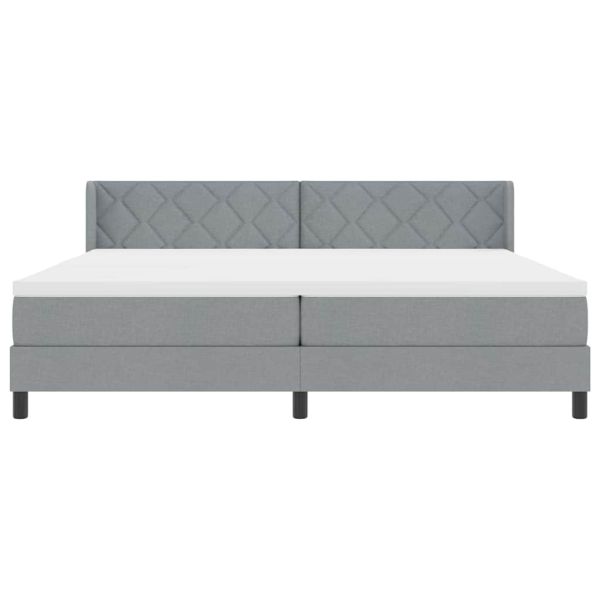 Легло с пружинирана основа Светлосиво 200 x 200 cm Полиестер
