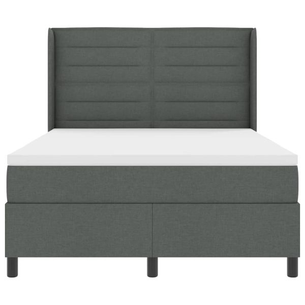 Легло с пружинирана основа Тъмносив 160 x 200 cm текстил