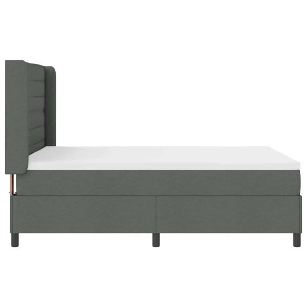 Легло с пружинирана основа Тъмносив 160 x 200 cm текстил