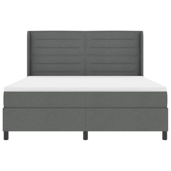 Легло с пружинирана основа Тъмносив 180 x 200 cm текстил