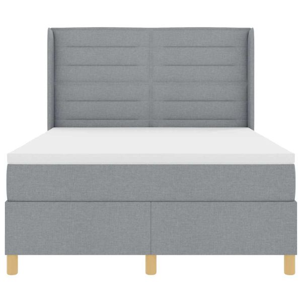 Легло с пружинирана основа Светлосиво 140 x 190 cm текстил