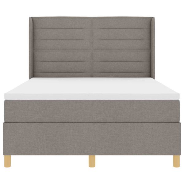 Легло с пружинирана основа с матрак Таупе 140 x 190 cm текстил