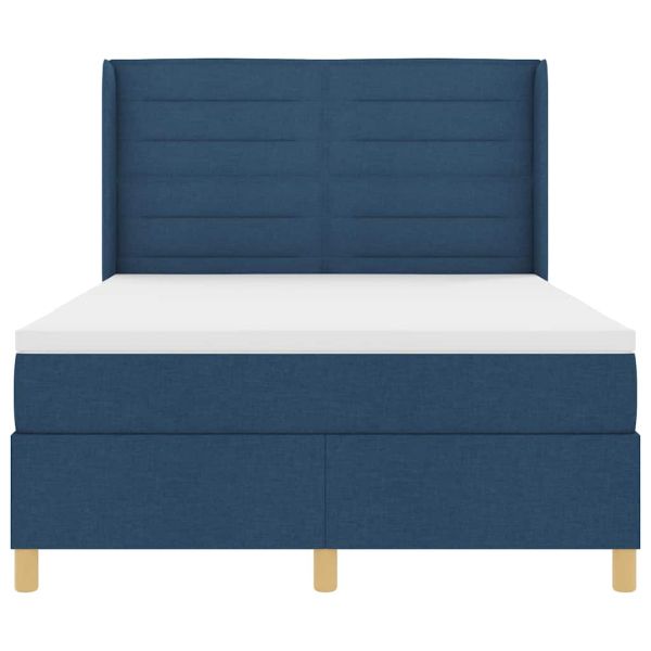 Легло с пружинирана основа с матрак Синьо 140 x 190 cm текстил