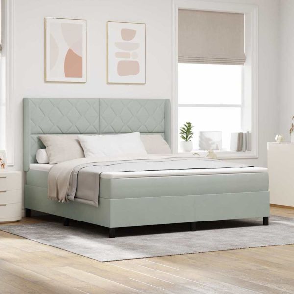 Легло с пружинирана основа Светлосиво 180 x 200 cm Кадифе