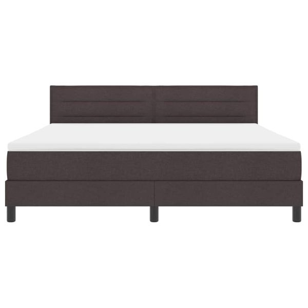 Легло с пружинирана основа Тъмен кафяв 180 x 200 cm текстил