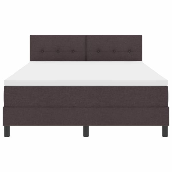 Легло с пружинирана основа Тъмен кафяв 140 x 200 cm текстил