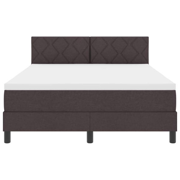 Легло с пружинирана основа Тъмен кафяв 160 x 200 cm текстил
