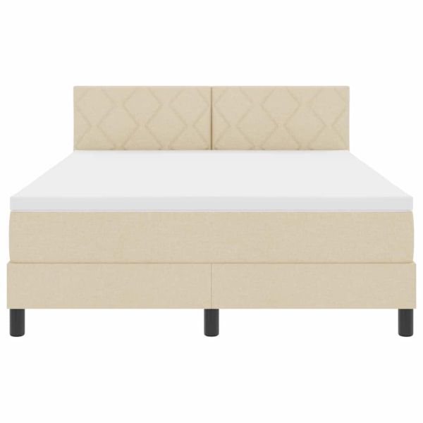 Легло с пружинирана основа с матрак Крем 160 x 200 cm текстил
