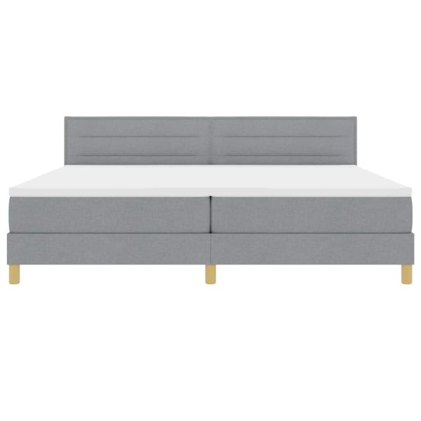 LED кутия за пружини с легло Светлосиво 200 x 200 cm текстил