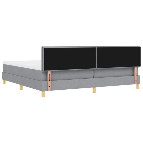 LED кутия за пружини с легло Светлосиво 200 x 200 cm текстил