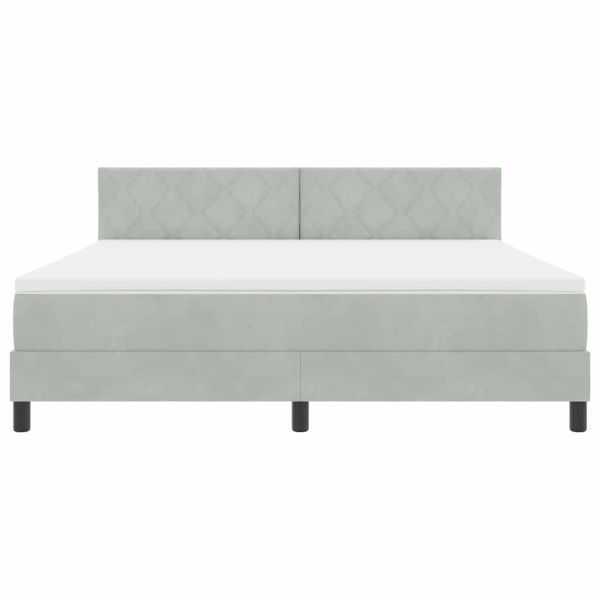 LED кутия за пружини с легло Светлосиво 180 x 200 cm Кадифе